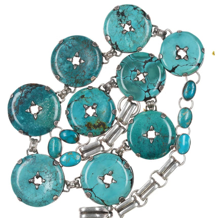 Federico Jimenez sterling turquoise discs necklace - Estate Fresh Austin
