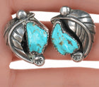 Felicita Eustace, Cochiti (1927-2016) Carved turquoise silver clip on earrings - Estate Fresh Austin