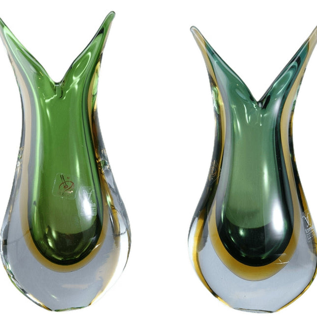 Formia Sommerso Murano Vases Pair - Estate Fresh Austin