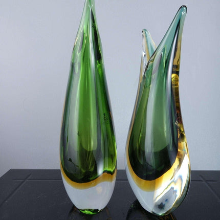 Formia Sommerso Murano Vases Pair - Estate Fresh Austin