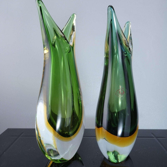 Formia Sommerso Murano Vases Pair - Estate Fresh Austin