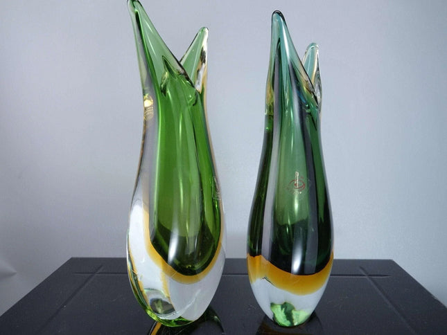 Formia Sommerso Murano Vases Pair - Estate Fresh Austin