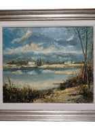 Francesco Saverio Taddei Italian Listed Artist Coastal Landscape Oil Painting - Estate Fresh Austin