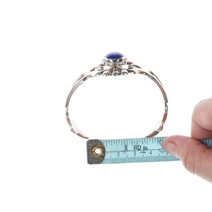 Francis L Begay Navajo Tufa Cast sterling Lapis cuff bracelet - Estate Fresh Austin