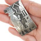 Frank Lahaleon Hopi overlay dancer pendant/pin sterling - Estate Fresh Austin