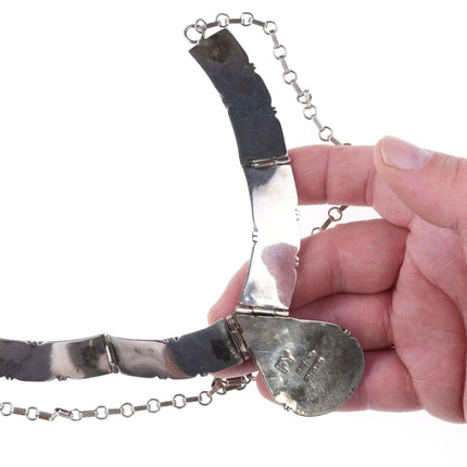 Frank Yellowhorse(1933-2020) Navajo sterling silver Multi-stone intarsia inlay b - Estate Fresh Austin