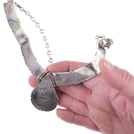 Frank Yellowhorse(1933-2020) Navajo sterling silver Multi-stone intarsia inlay b - Estate Fresh Austin