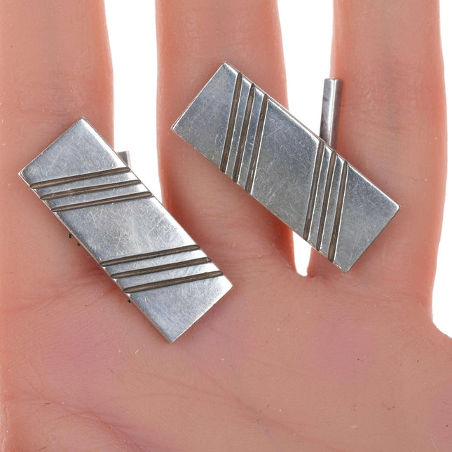 Fred Davis (1880 - 1961) Taxco Modernist sterling cufflinks - Estate Fresh Austin