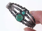Fred Harvey Era Native American Sterling/turquoise Spider cuff bracelet - Estate Fresh Austin