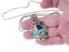 Fred Peters Navajo Sterling Multi-stone channel inlay pendant. - Estate Fresh Austin