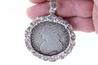 French 1782 1/5 Écu - Louis XVI Silver coin in sterling bezel pendant - Estate Fresh Austin