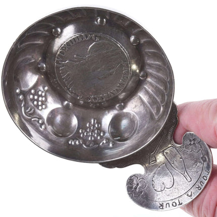 French 18th-19th Century Silver wine tasting cup with 1658 Coin - Estate Fresh Austin