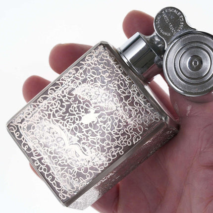 French Baccarat Marcel Franck Escale Silver Overlay Atomizer perfume bottle - Estate Fresh Austin