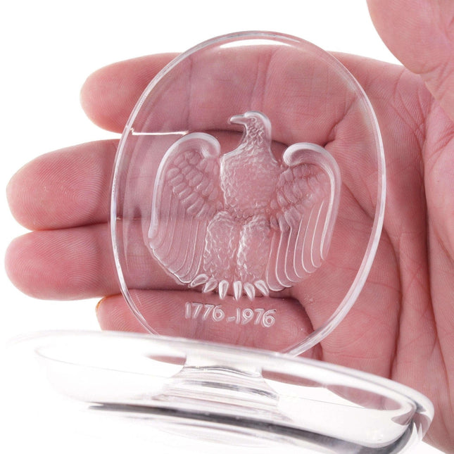 French Lalique 1976 US Bicentennial patriotic trinket dish - Estate Fresh Austin