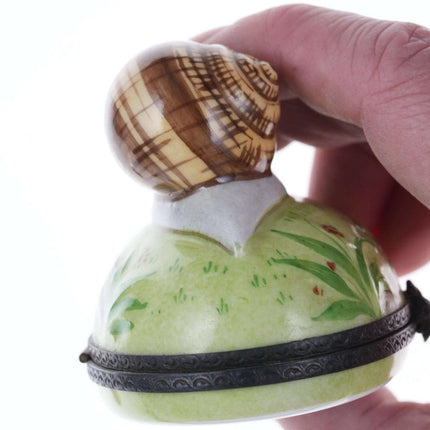 French Limoges hand painted snail trinket box q - Estate Fresh Austin