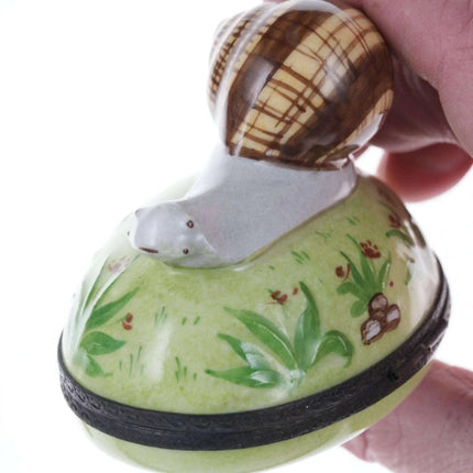 French Limoges hand painted snail trinket box q - Estate Fresh Austin