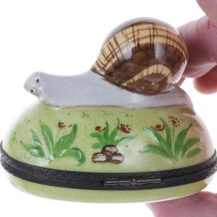 French Limoges hand painted snail trinket box q - Estate Fresh Austin