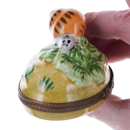 French Limoges hand painted snail trinket box - Estate Fresh Austin