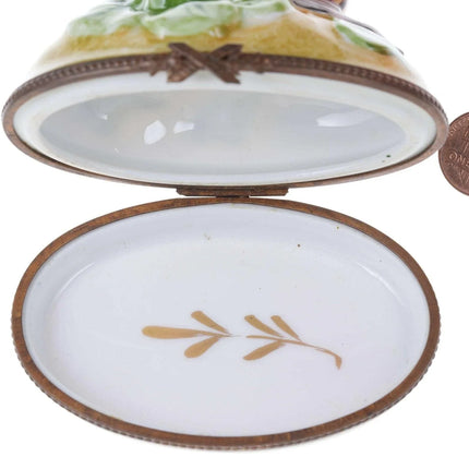 French Limoges hand painted snail trinket box - Estate Fresh Austin