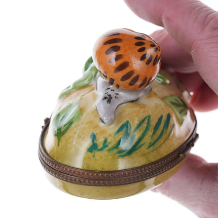 French Limoges hand painted snail trinket box - Estate Fresh Austin