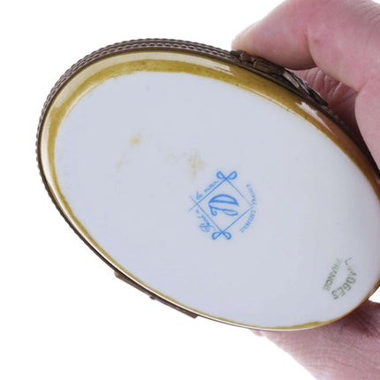 French Limoges hand painted snail trinket box - Estate Fresh Austin