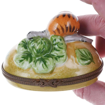 French Limoges hand painted snail trinket box - Estate Fresh Austin