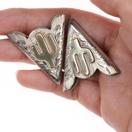 Fritch Bros 10k/Sterling Saguaro Cactus 1.5" Collar tips - Estate Fresh Austin