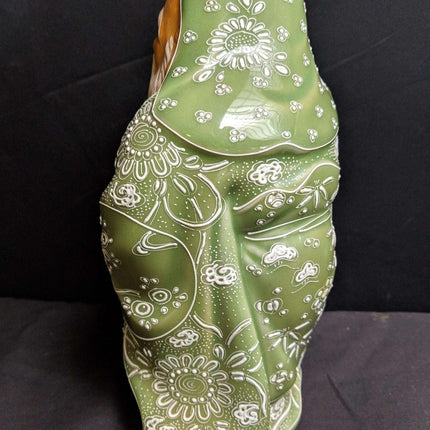 Fukurokuju Statue Japanese Celadon Satsuma Moriage figure Early 20th century - Estate Fresh Austin