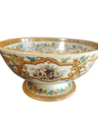 Furnival Staffordshire Transferware Punch Bowl Polychrome Lustre Decoration c.18 - Estate Fresh Austin