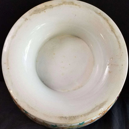 Furnival Staffordshire Transferware Punch Bowl Polychrome Lustre Decoration c.18 - Estate Fresh Austin