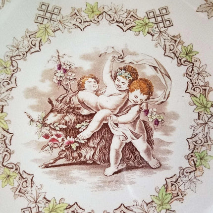 Furnival Staffordshire Transferware Punch Bowl Polychrome Lustre Decoration c.18 - Estate Fresh Austin