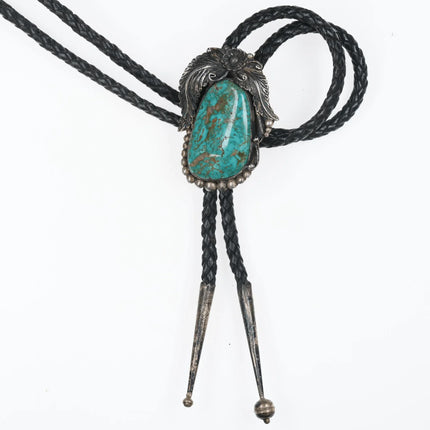 Garrison Boyd Navajo High Grade turquoise silver bolo tie - Estate Fresh Austin