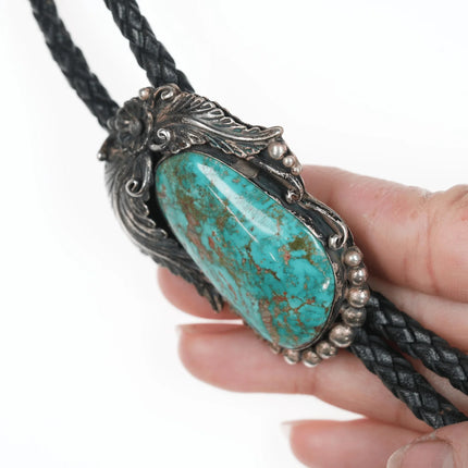 Garrison Boyd Navajo High Grade turquoise silver bolo tie - Estate Fresh Austin