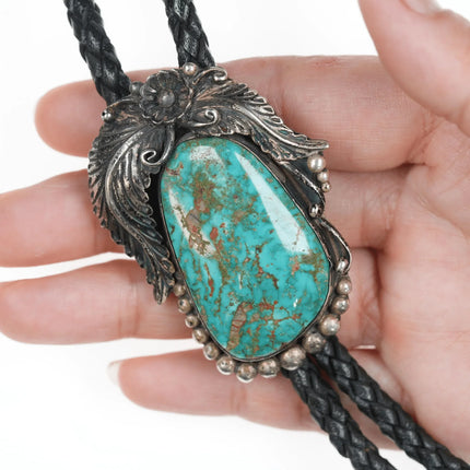 Garrison Boyd Navajo High Grade turquoise silver bolo tie - Estate Fresh Austin