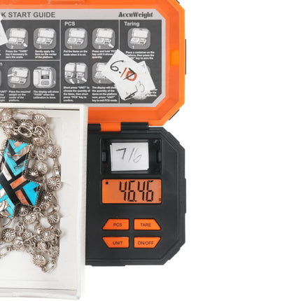 Gary G Navajo Sterling cross pendant/necklace with Santo Domingo inlay - Estate Fresh Austin