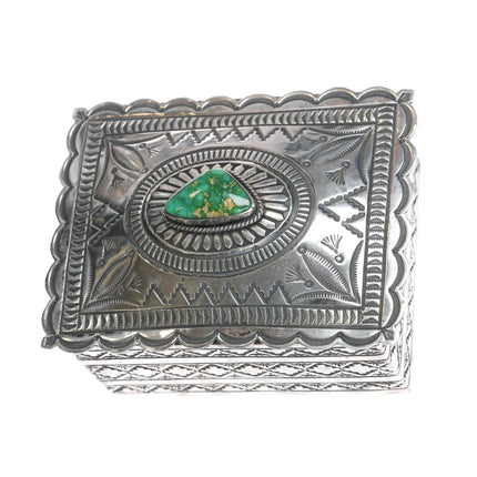 Gary Reeves (1962-2014) Navajo Carico Lake turquoise silver box - Estate Fresh Austin