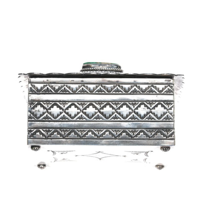 Gary Reeves (1962-2014) Navajo Carico Lake turquoise silver box - Estate Fresh Austin