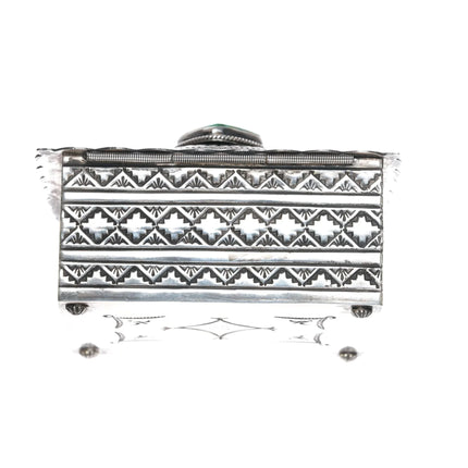 Gary Reeves (1962-2014) Navajo Carico Lake turquoise silver box - Estate Fresh Austin