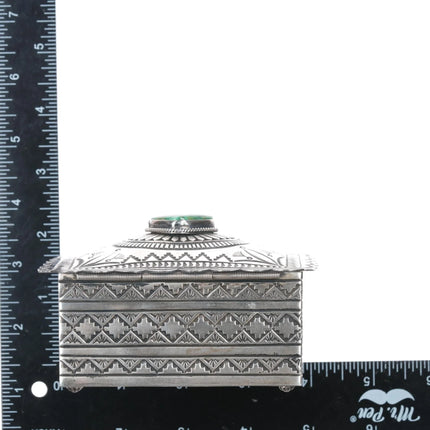Gary Reeves (1962-2014) Navajo Carico Lake turquoise silver box - Estate Fresh Austin