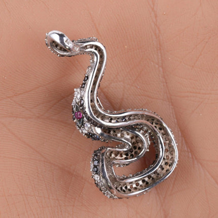 Gemset Sterling Snake pendant - Estate Fresh Austin