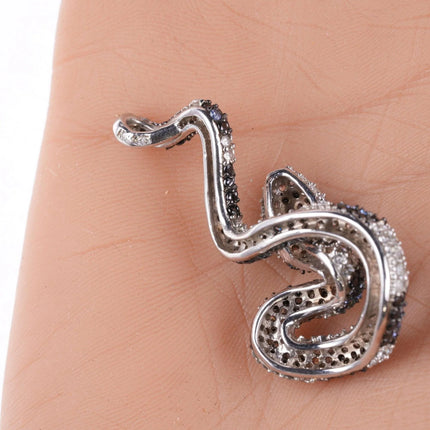 Gemset Sterling Snake pendant - Estate Fresh Austin