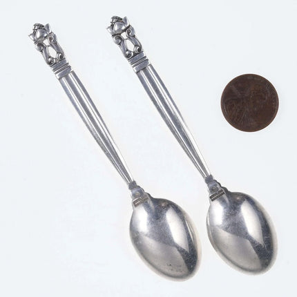 Georg Jensen Acorn Demitasse/mocha spoons pair - Estate Fresh Austin