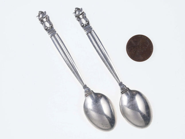 Georg Jensen Acorn Demitasse/mocha spoons pair - Estate Fresh Austin