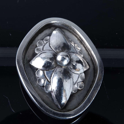 Georg Jensen Sterling Silver Art Deco Flower Pin - Estate Fresh Austin