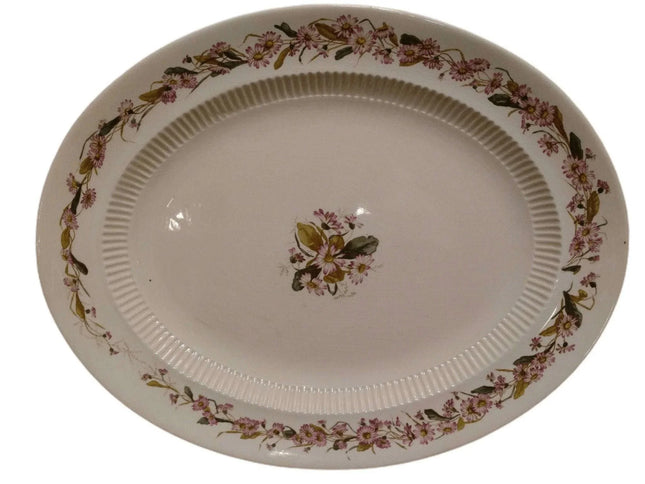 George Jones Daisy Chain Transferware with Hand Painted Decoration 17.75" x 14.2 - Estate Fresh Austin
