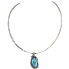 Gerald M. Stinn (1937 - 2019) California Modernist sterling necklace - turquoise - Estate Fresh Austin