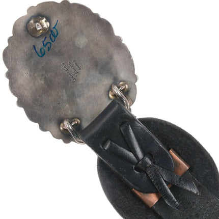 Geraldine Yazzie Navajo Silver and turquoise cluster concho belt - Estate Fresh Austin