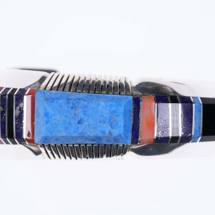 Gibson Nez (1947 - 2007) Jicarilla Apache and Navajo, Multi - stone inlay cuff brace - Estate Fresh Austin