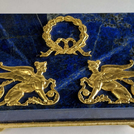 Gilt Bronze Mounted Lapis Lazuli Jewelry Box - Estate Fresh Austin