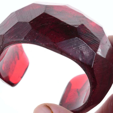 Groovy Vintage Faceted Lucite Cuff bracelet - Estate Fresh Austin